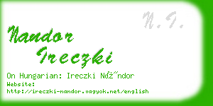 nandor ireczki business card